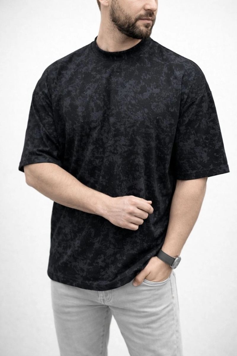 Fantastik Store Erkek Premium Tişört Osy Yumuşak Dokulu Yıkamalı Oversize T-Shirt - Siyah