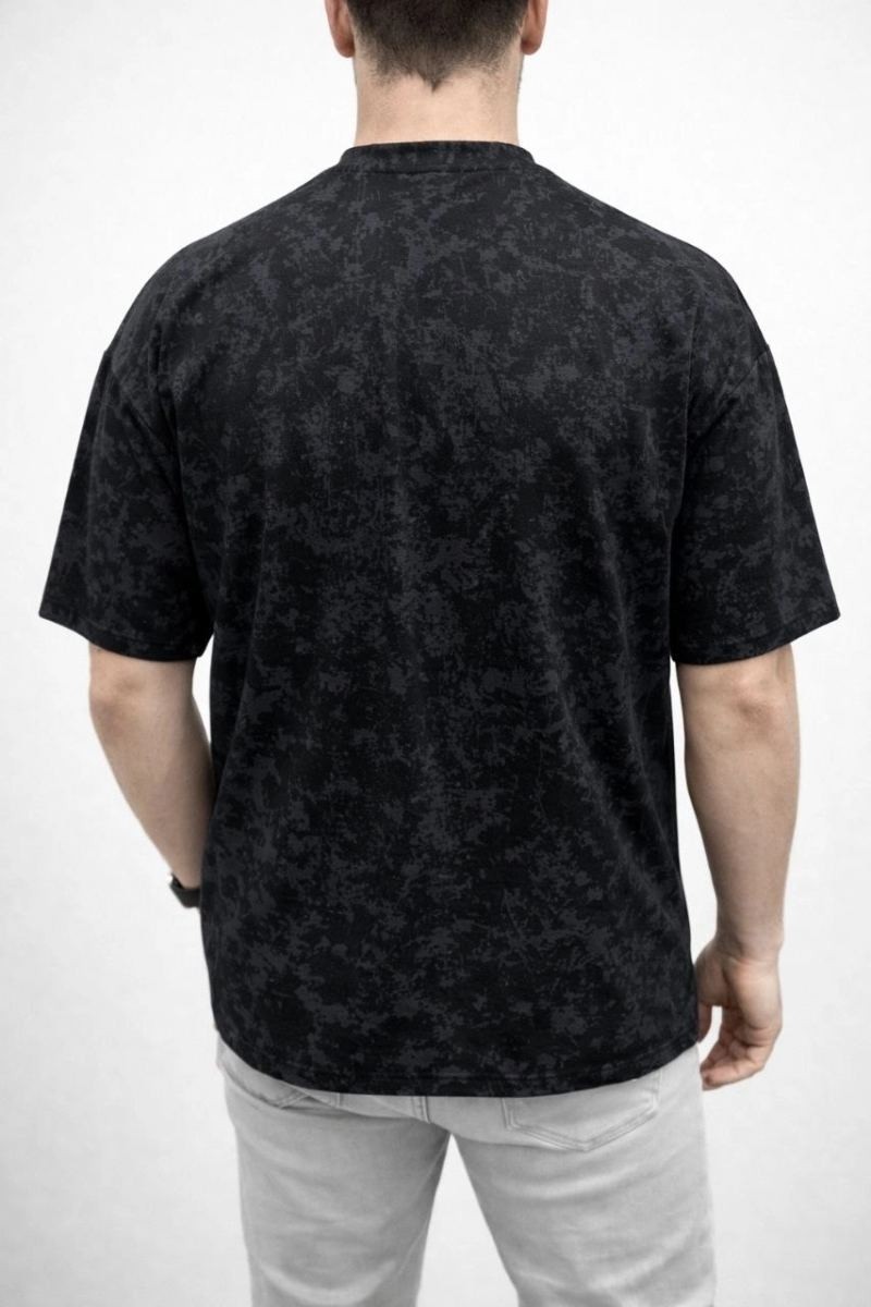 Fantastik Store Erkek Premium Tişört Osy Yumuşak Dokulu Yıkamalı Oversize T-Shirt - Siyah görsel 2
