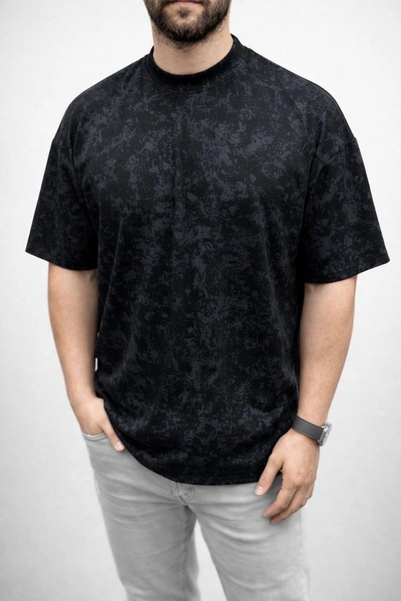 Fantastik Store Erkek Premium Tişört Osy Yumuşak Dokulu Yıkamalı Oversize T-Shirt - Siyah görsel 4