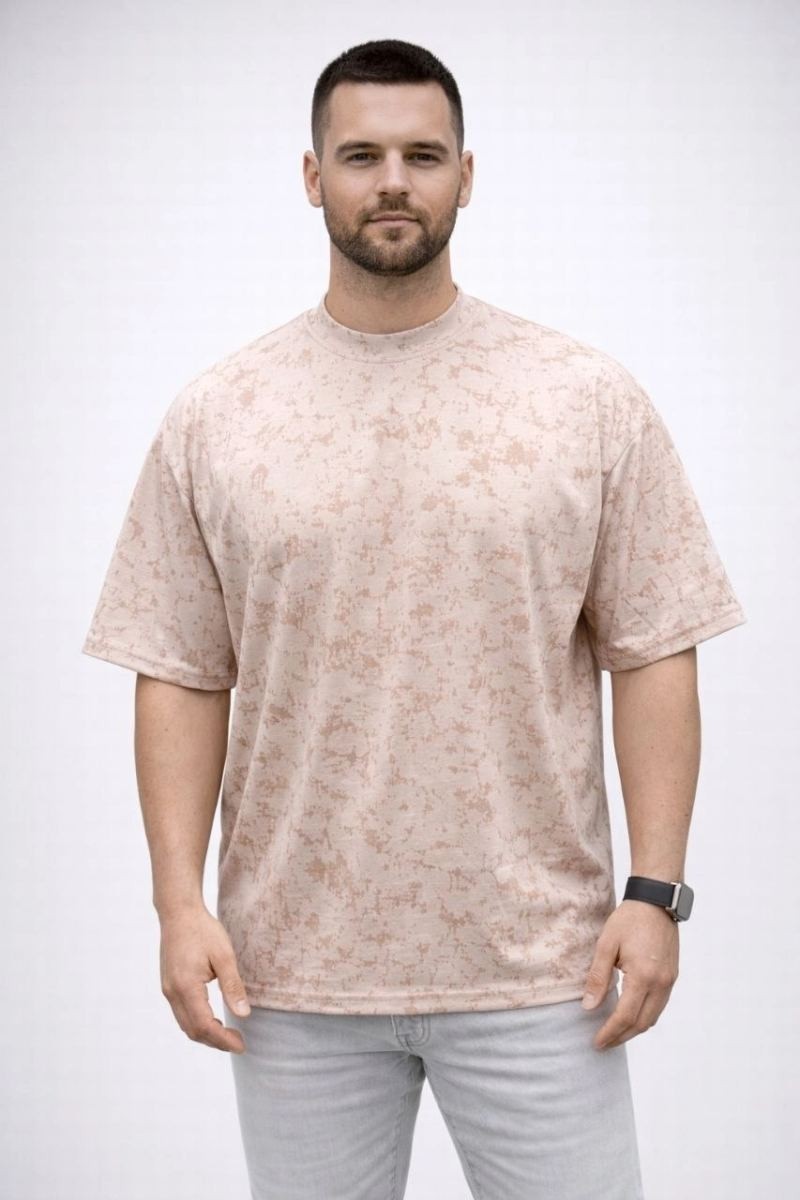 Fantastik Store Erkek Premium Tişört Osy Yumuşak Dokulu Yıkamalı Oversize T-Shirt - Bej görsel 2