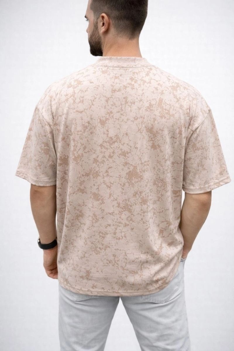 Fantastik Store Erkek Premium Tişört Osy Yumuşak Dokulu Yıkamalı Oversize T-Shirt - Bej görsel 4
