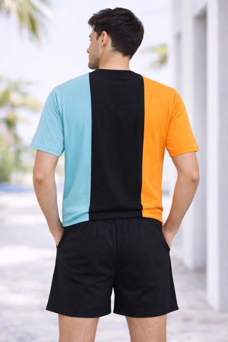 Fantastik Store Erkek Nakışlı Tişört Şort Ikili Takım Oversize Yazlık Kombin - Çok Renkli görsel 2