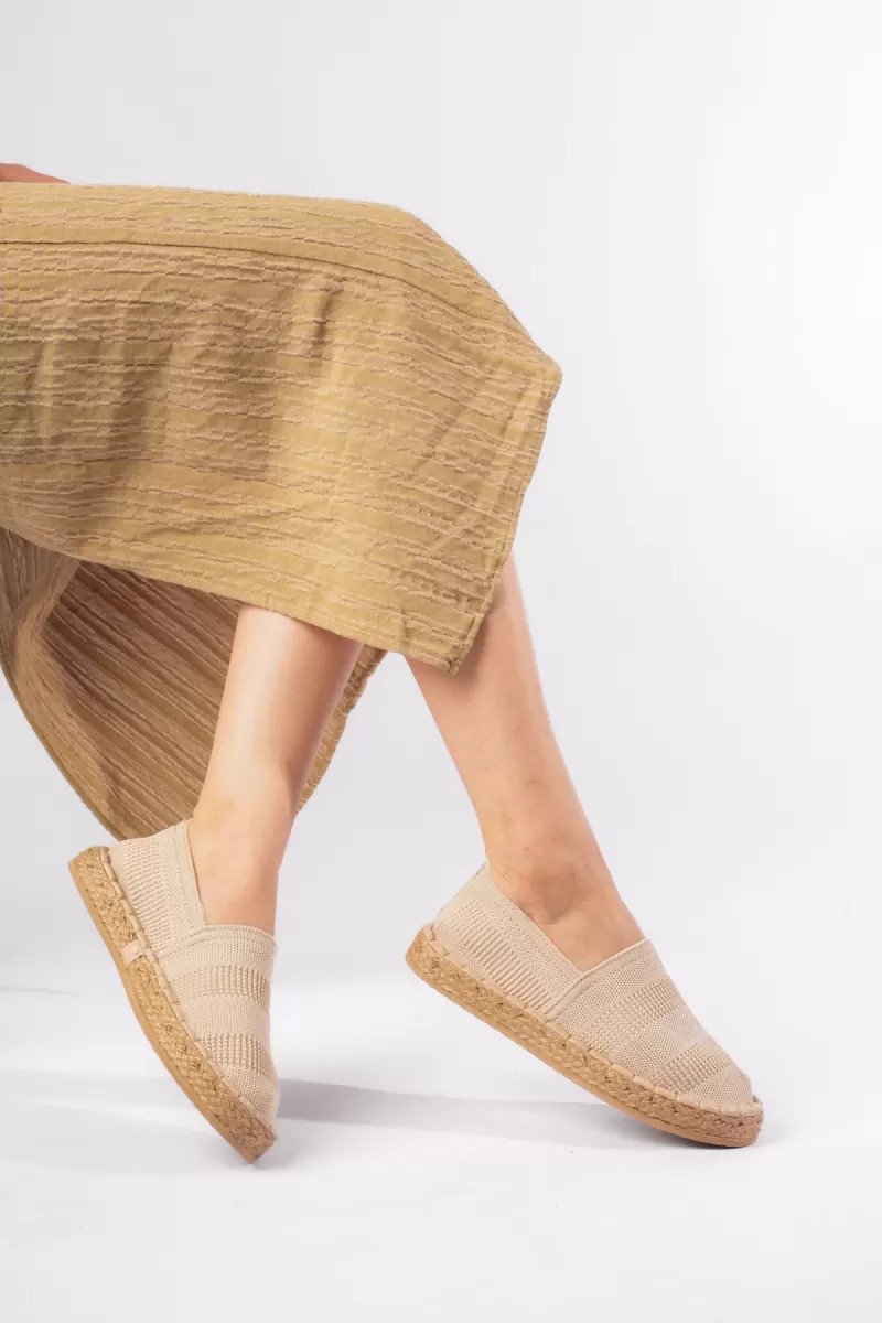 Fantastik Store Kadın Bej Triko Jüt Sargı El Yapımı Espadril TR44MY01C görsel 3