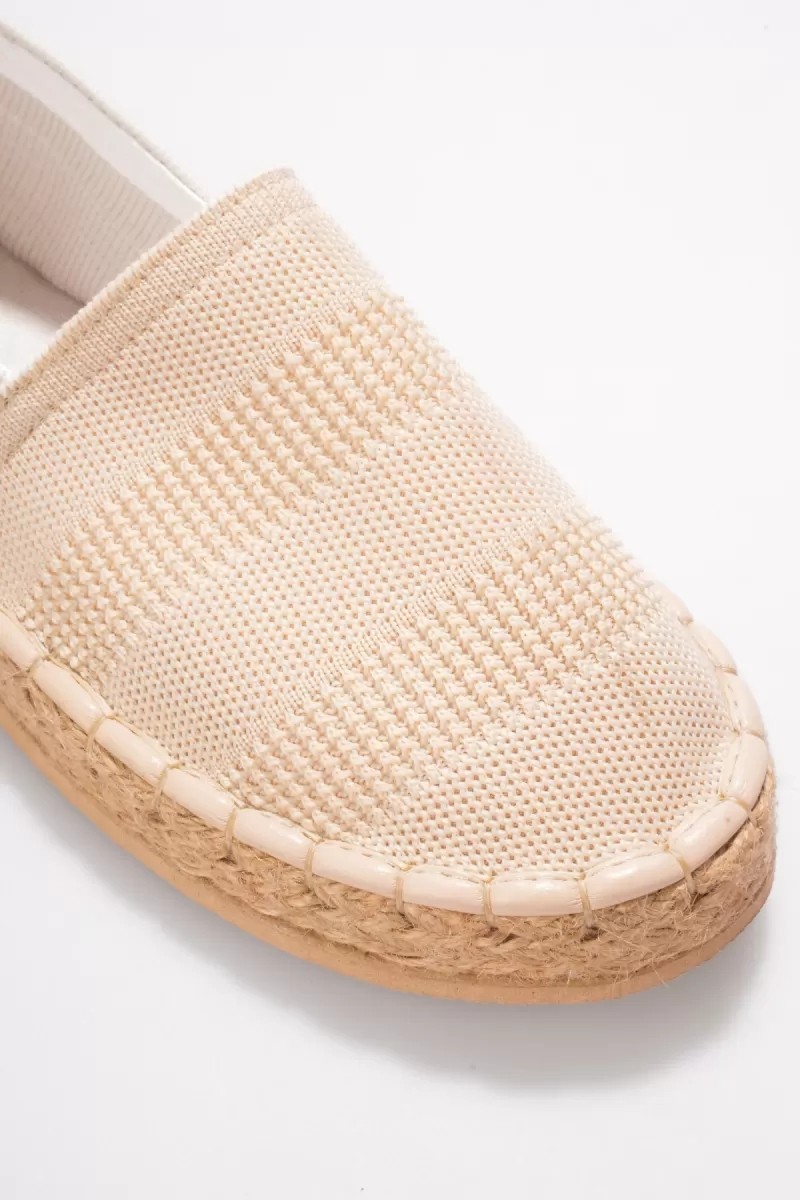 Fantastik Store Kadın Bej Triko Jüt Sargı El Yapımı Espadril TR44MY01C görsel 4