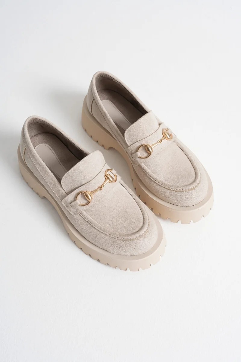 Fantastik Store Toka Detaylı Bej Süet Günlük Loafer Ayakkabı TR10MS04D görsel 2