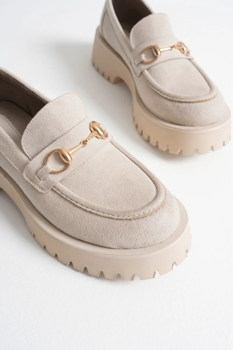 Fantastik Store Toka Detaylı Bej Süet Günlük Loafer Ayakkabı TR10MS04D görsel 5