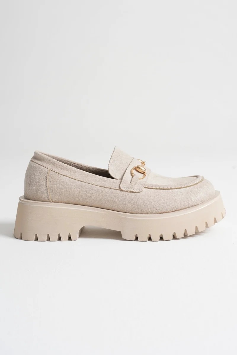 Fantastik Store Toka Detaylı Bej Süet Günlük Loafer Ayakkabı TR10MS04D görsel 7