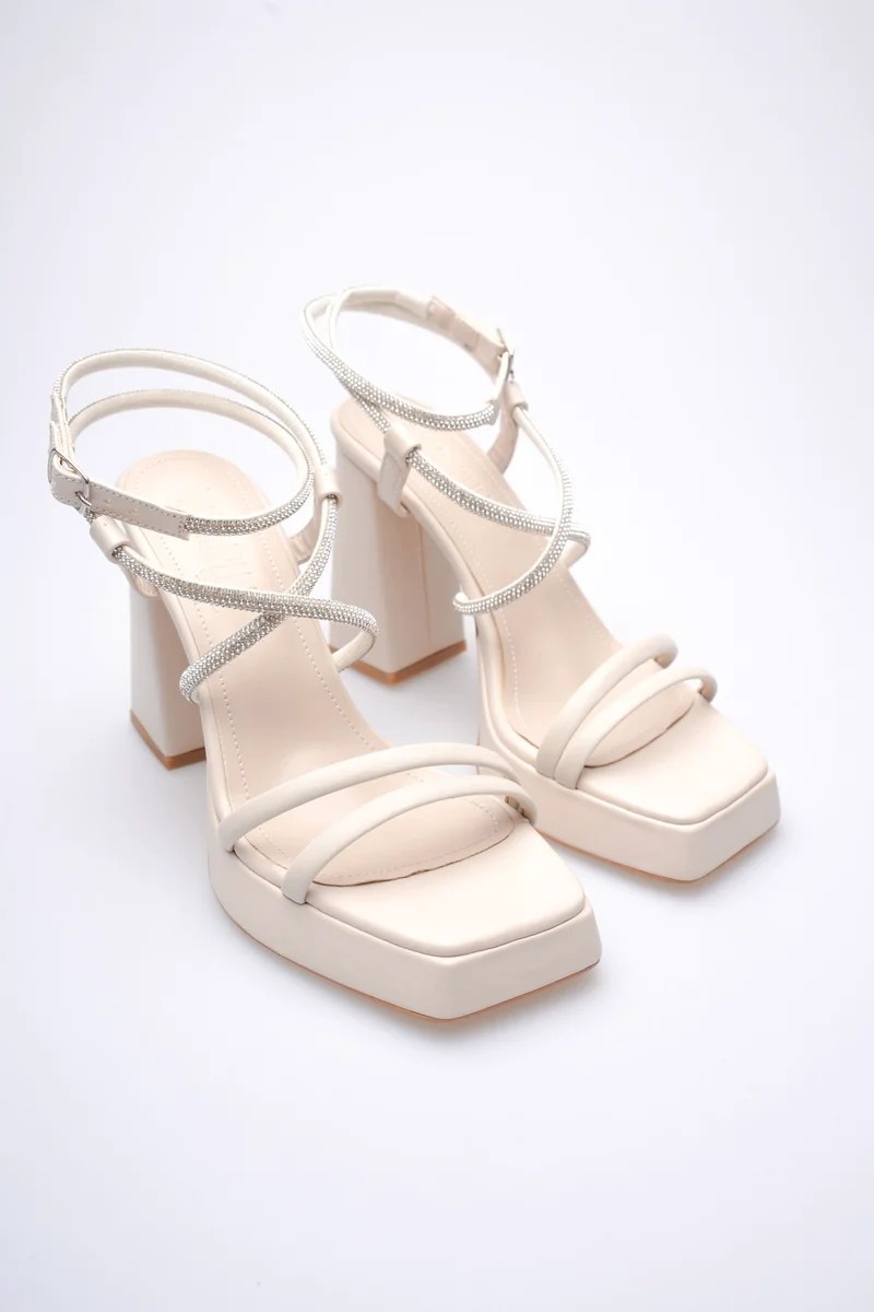 Fantastik Store Kadın Bej Topuklu Sandalet TR12MY02C görsel 3