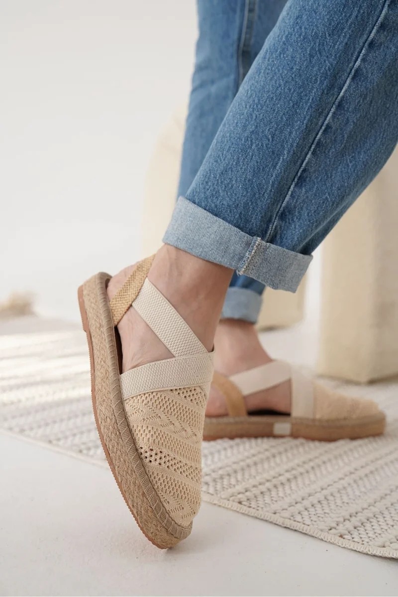 Fantastik Store Kadın Bej Espadril Ayakkabı TR19MY01C görsel 5