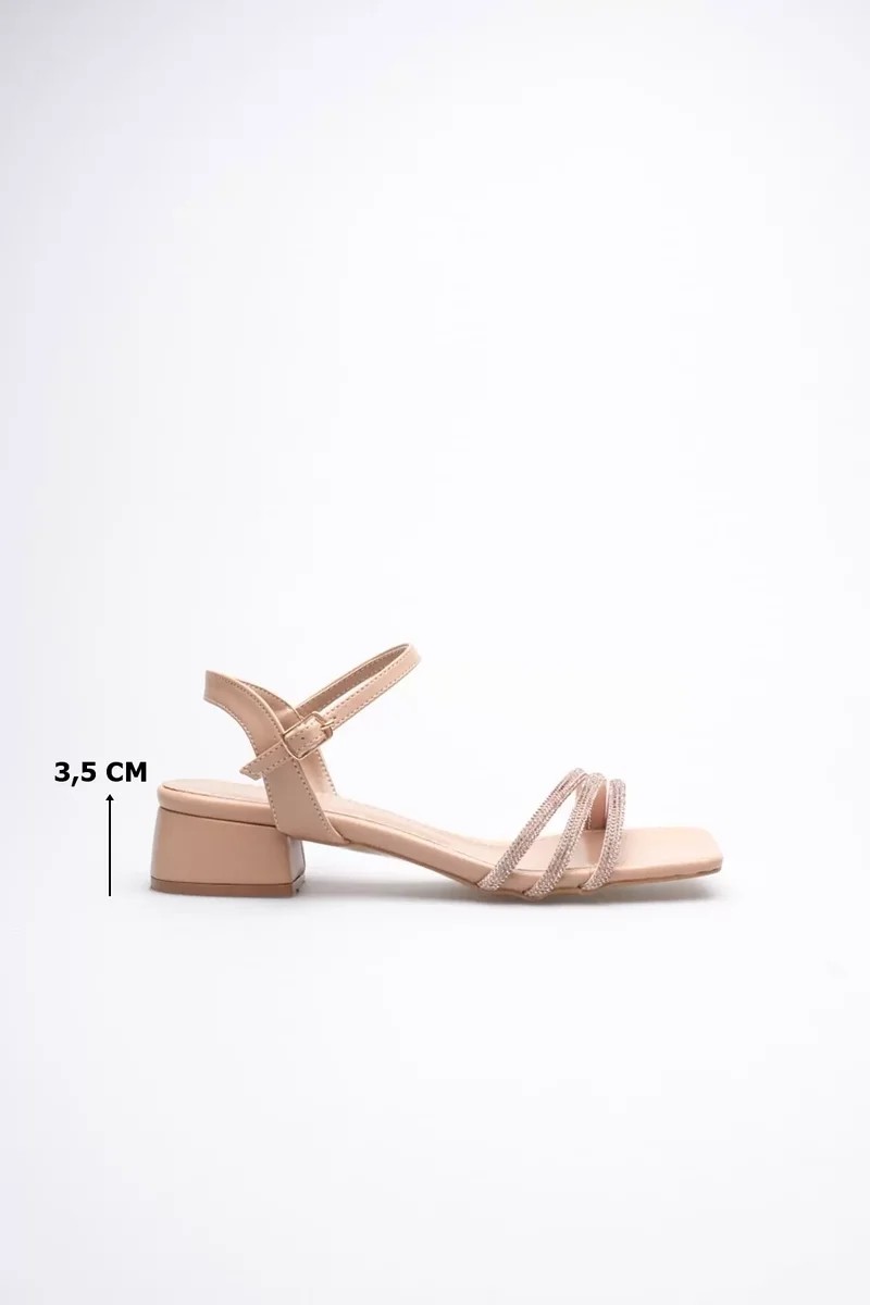 Fantastik Store Kadın Nude Taşlı Kalın Topuklu Sandalet TR20MY26D görsel 6