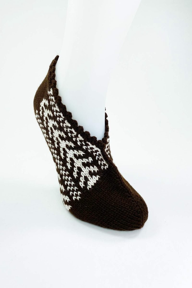 Renas Store El Örgüsü Kışlık Şık Kadın Yün Patik D8