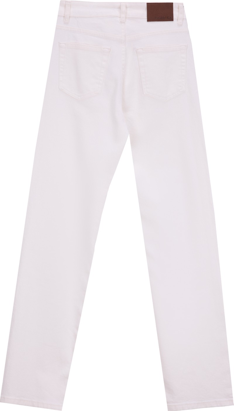 Fabrika Yüksek Bel Normal Paça Regular Straight Beyaz Kadın Denim Pantolon F5WL-PNT0192 görsel 8