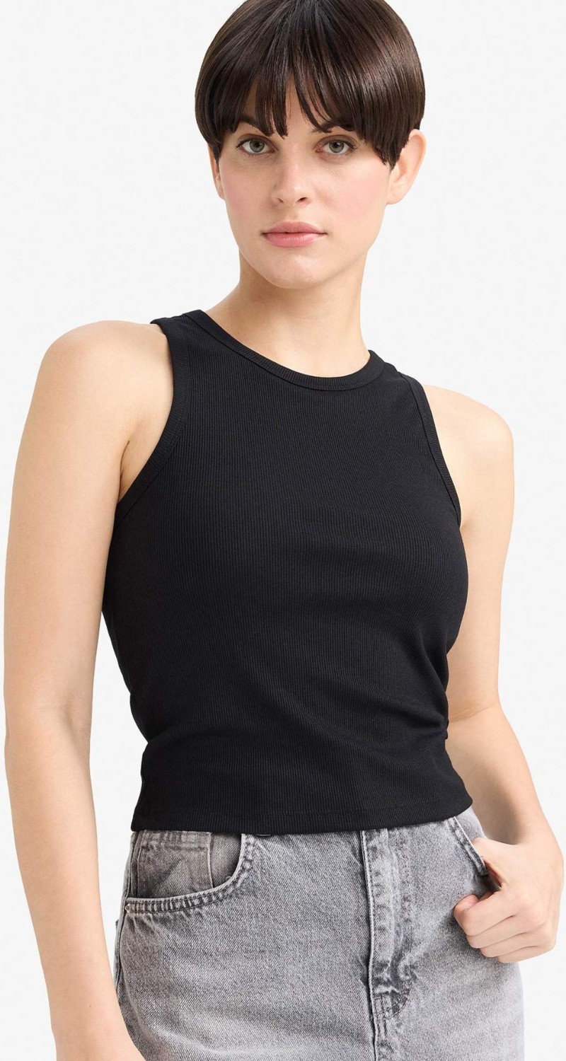 DeFacto Slim Fit Basic Halter Yaka Fitilli Kaşkorse Pedli Atlet G0843AX25AU görsel 7