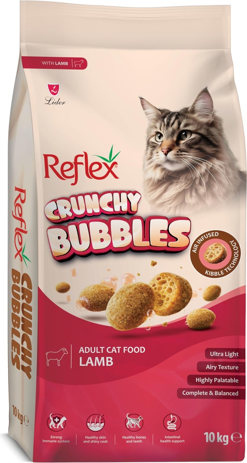 Aesco Reflex Crunchy Bubbles Kuzu Etli Yetişkin Kedi Maması 10 kg