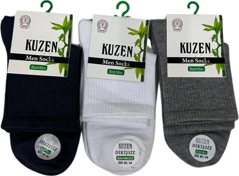 Beruflic Kuzen Dikişsiz Yarım Konç Bambu Erkek Çorap 12 Adet Under Moda görsel 2