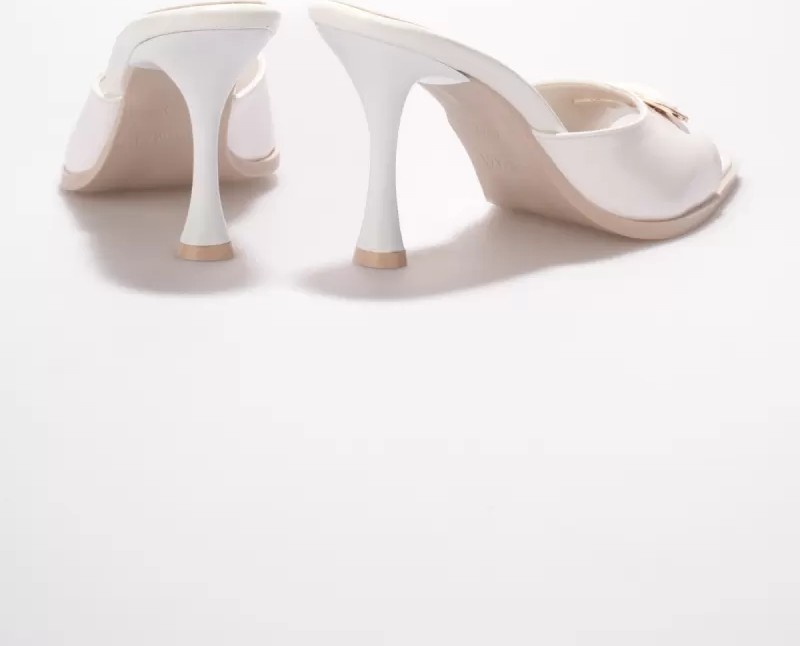 Fantastik Store Kadın Beyaz Rugan Sivri Burun 8cm Ince Topuklu Abiye Terlik TR42MY01B görsel 8