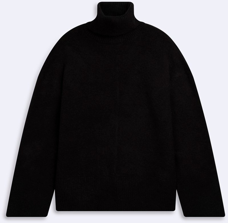 LTB Relaxed Fit Boğazlı Yaka Triko Siyah Kazak görsel 3