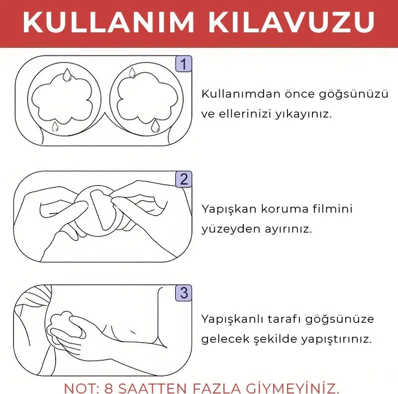 Medcup Fetilux Puantiyeli Çapraz G***s Ucu Kapama Çıkartması - Kırmızı görsel 3