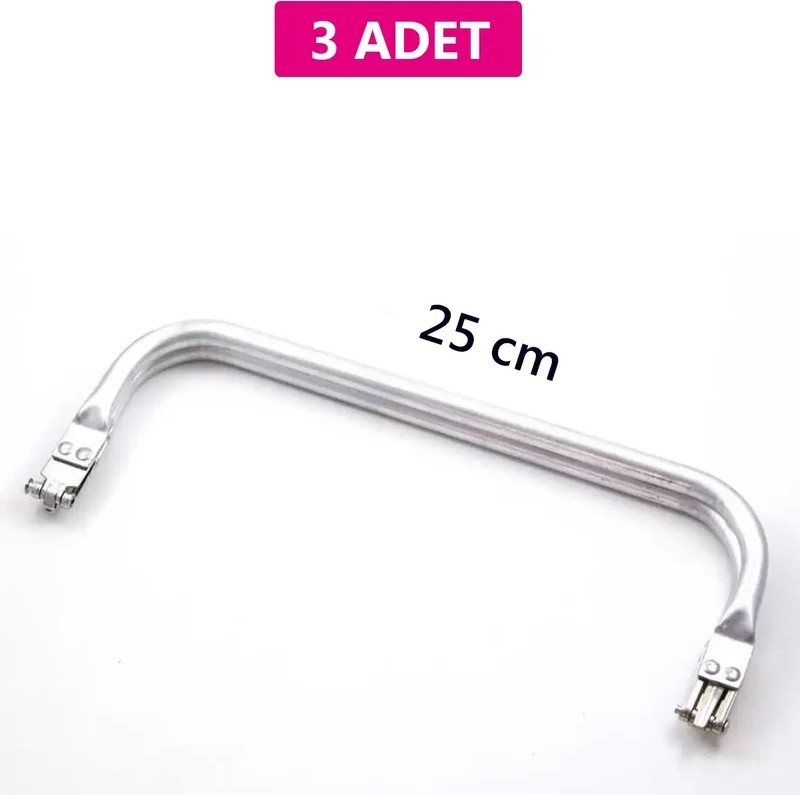 Hace Bazaar Gizli Metal Çanta Bursu, 3 Adet - 25 cm - Metal Çanta Aparatı Çanta Aksesuarı -Hcb