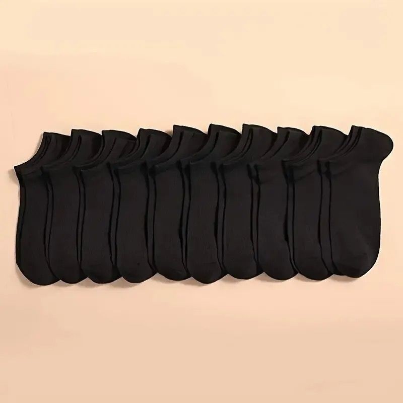 Çorap Kurdu 10'lu Ekonomik Paket Siyah Patik Çorap görsel 3
