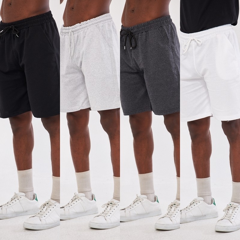 Pandy Unisex Basic Şort 4 Renk Düz Tasarım Rahat Kesim Yazlık Günlük Kullanım