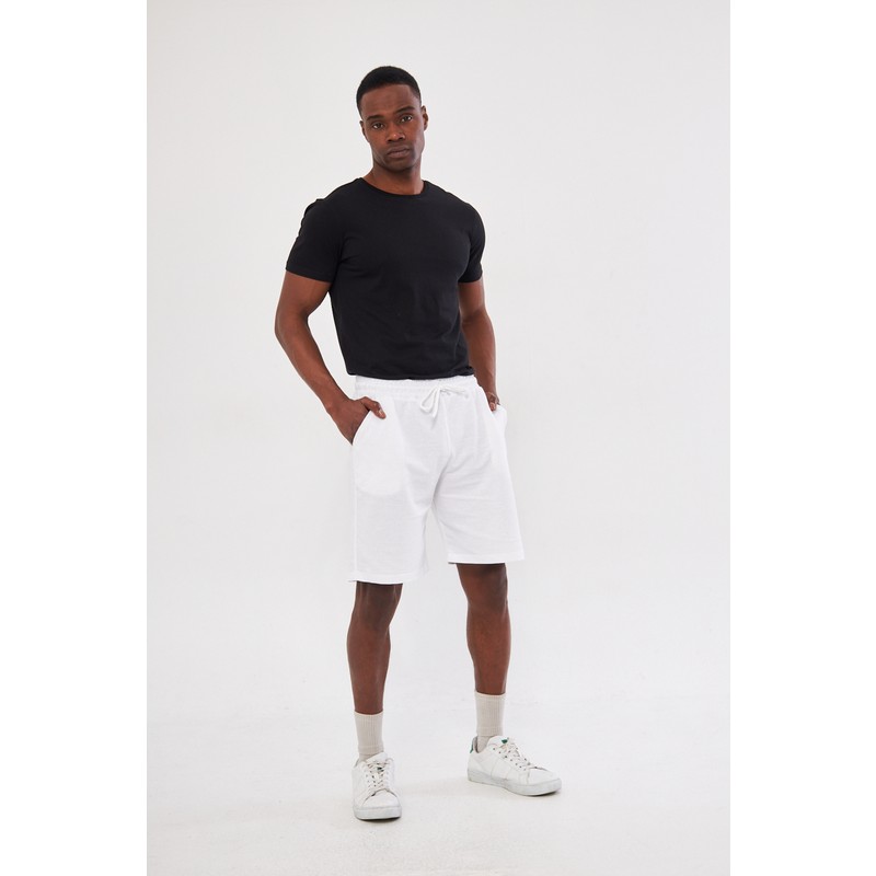 Pandy Unisex Basic Şort 4 Renk Düz Tasarım Rahat Kesim Yazlık Günlük Kullanım görsel 5