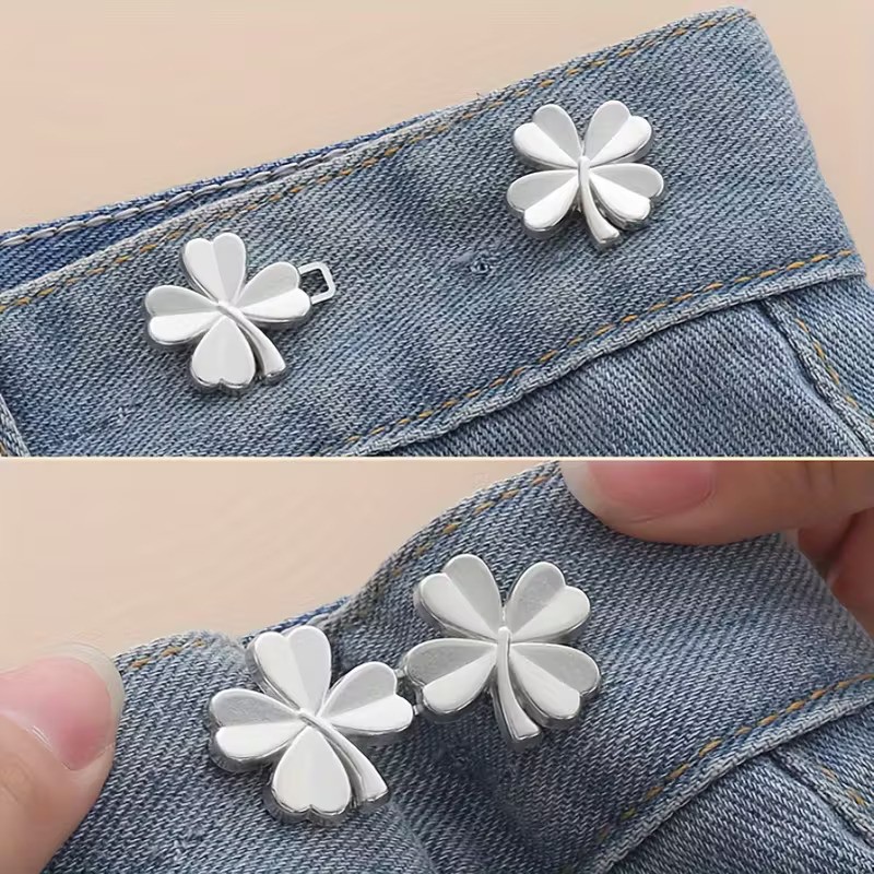 Gucso Yonca Model Gold, Gümüş Renk Pantolon Beli Daraltma Aparatı, Pantolon Beli Daraltma Aparatı, Broş, Yonca Kemer, Kemer