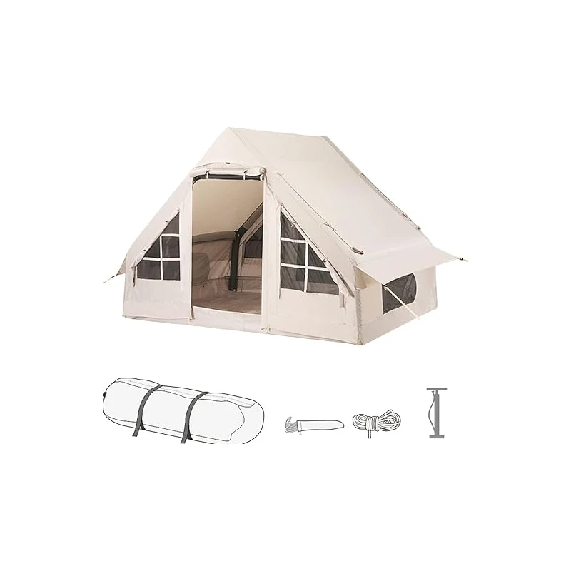 Munico Pompalı 3-5 Kişilik Glamping Çadır, Şişme Çadırlar, Kolay Kurulum Kamp ve Yürüyüş Için 4 Mevsim