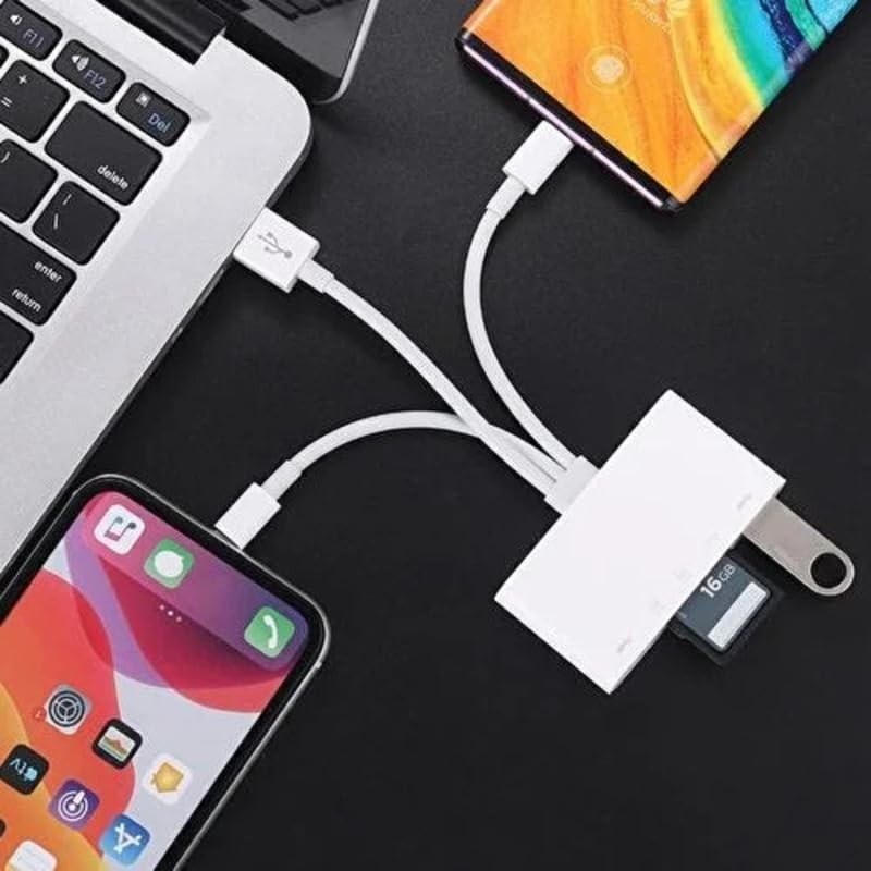 Die Grup Daytona NK1032 Pro Type-C Lightning Usb-A To 2x Usb3.0 Sd Tf Pd Kart Okuyucu Çevirici Hub Adaptör görsel 3