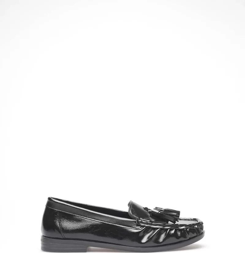 Fantastik Store Siyah Rugan Püsküllü Kadın Loafer Ayakkabı TR88MS01A görsel 6
