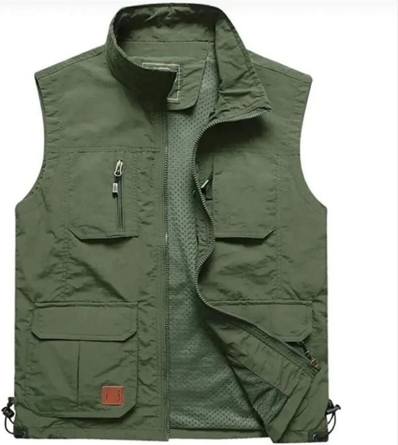 Sanalbolluk Içi Fileli Haki Renk Outdoor Yazlık Yelek