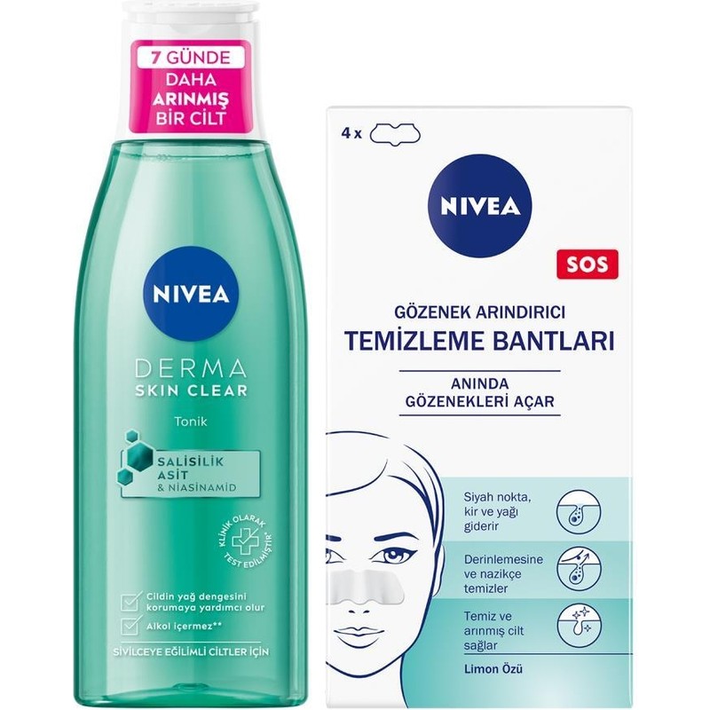 Nivea Derma Skin Clear Tonik 200 ml Salisilik Asit İçeren Akne Karşıtı Tüm Cilt Tipleri İçin