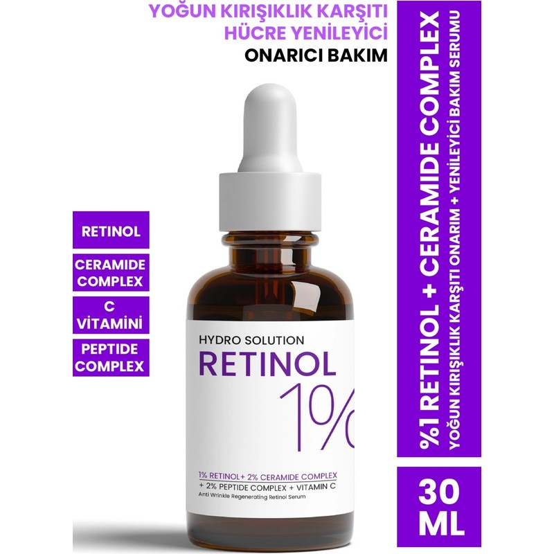 Procsin Hydro Solution Yoğun Onarım + Yenileyici Bakım Serumu %1 Retinol + Ceramide Complex 30 ml