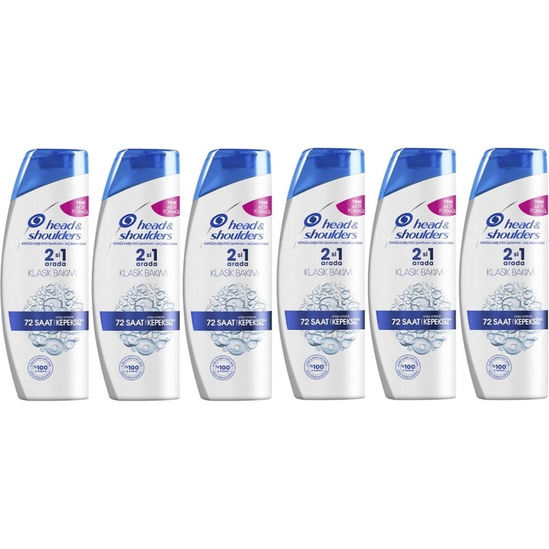 Head&Shoulders 2 In 1 Klasik Bakım 250 ml x 6 Dökülen Saçlar İçin Belirginleştirici Bitki Özlü