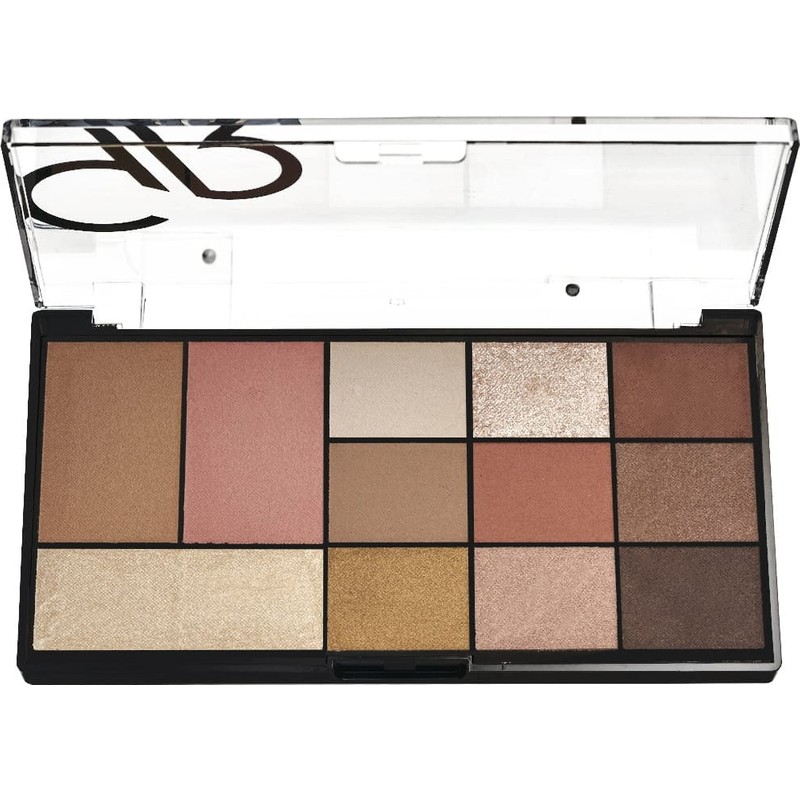Golden Rose City Style Face & Eye Palette No: 01 Warm Nude - Allık, Bronzer, Aydınlatıcı ve 9'lu Far Paleti