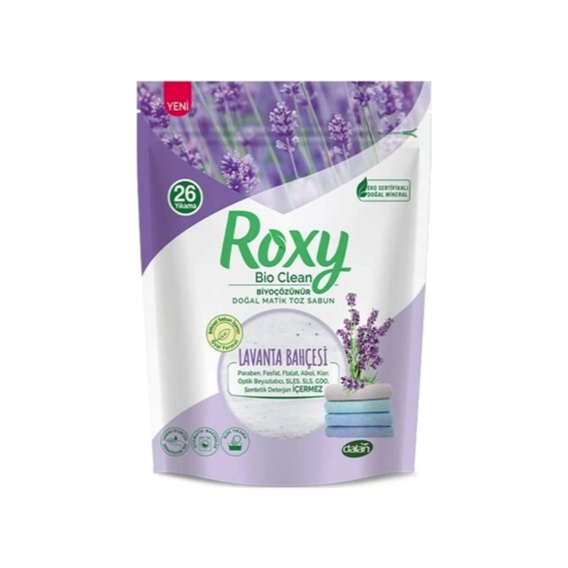 Dalan Roxy 800 gr Lavanta Kokulu Toz Çamaşır Deterjan 25 Yıkama Vegan ve Doğal İçerik