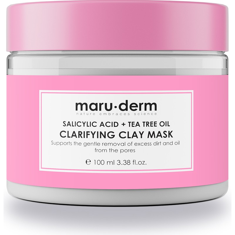 Maru.derm 100 ml Salisilik Asit + Çay Ağacı Yağı Kil Maskesi Tüm Cilt Tipleri İçin Siyah Nokta Karşıtı