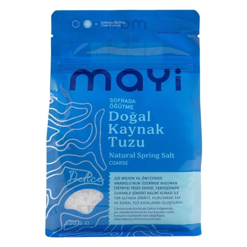 Mayi Tuz Mayi Sofrada Öğütme Tuzu 500 gr Doğal Kaynak Tuzuyla Yemeklerinizi Lezzetlendirin