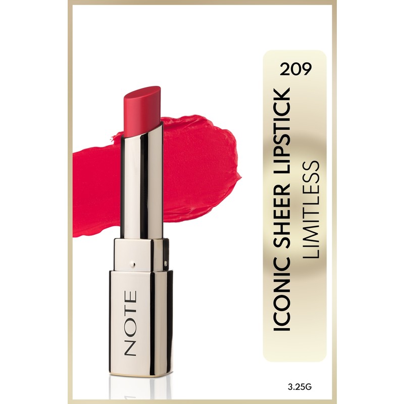 Note Cosmetics Iconic Sheer Lipstick Nemlendirici Parlak Ruj 209 Limitless - Pembe