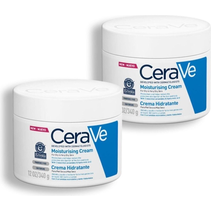 CeraVe Yüz ve Vücut Nemlendirici Krem Tüm Cilt Tipleri İçin 340 gr Paket 2'li Etkili Nemlendirme