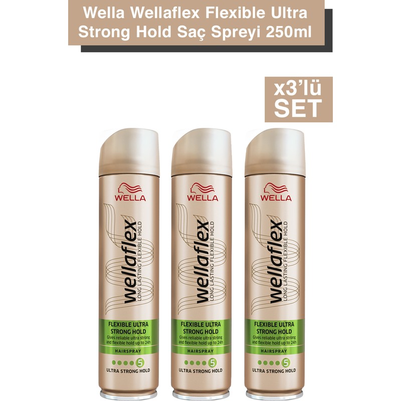 Wella flex İpeksi Görünümlü Tutuş Sağlayan Saç Spreyi 250 ml X3 Hacim Verici Özellik