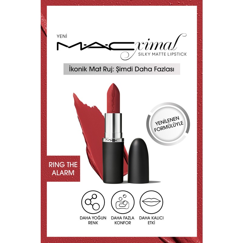 Mac xımal Silky Matte Lipstick Nemlendirme Etkili Yoğun Renk Sağlayan Ruj - Ring The Alarm