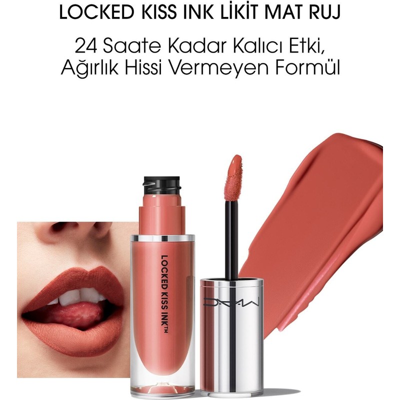Mac Locked Kiss Ink 24hr Likit Mat Ruj - Meticulous - 4ml - 773602646005