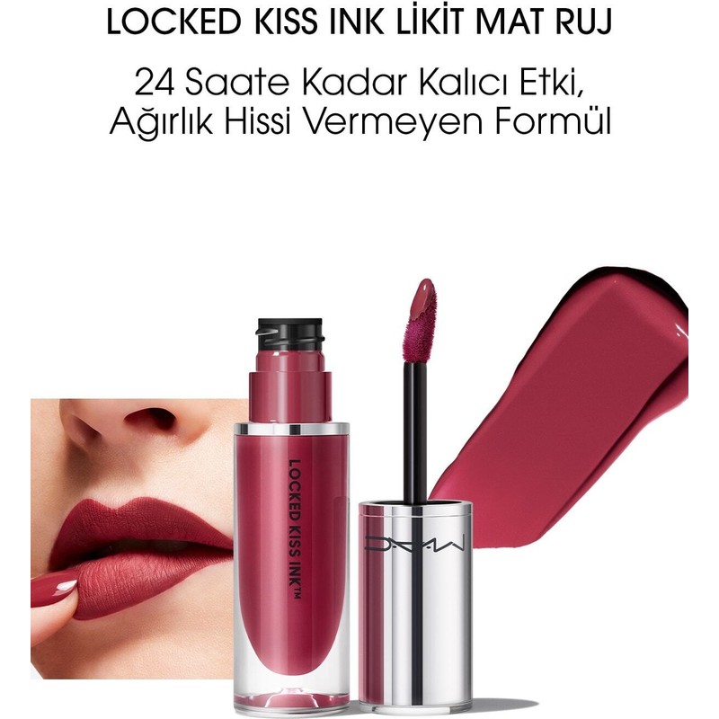 Mac Locked Kiss Ink 24hr Likit Mat Ruj - Decadence - 4ml - 773602646104