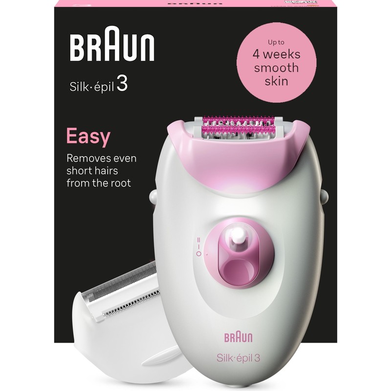 Braun Silk-Épil 3 3-031 Epilatör 20 Cımbızlı 2 Hız Kuru Kullanım Yıkanabilir Başlıklı Beyaz