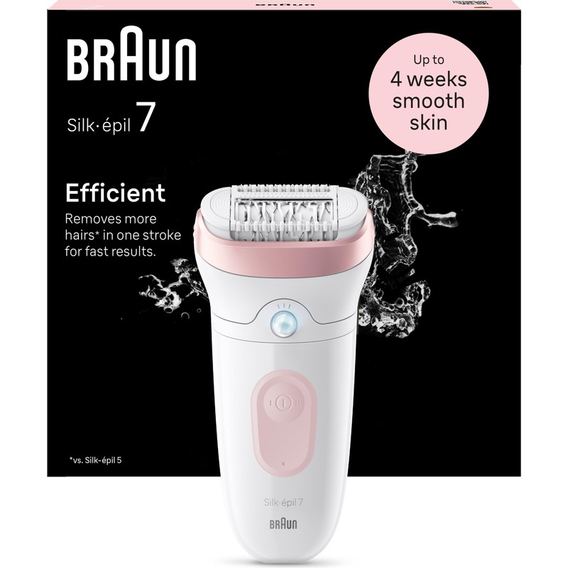 Braun Silk-Épil 7 7-000 Epilatör Islak Ve Kuru Kullanım İçin Kablosuz Beyaz Tasarım