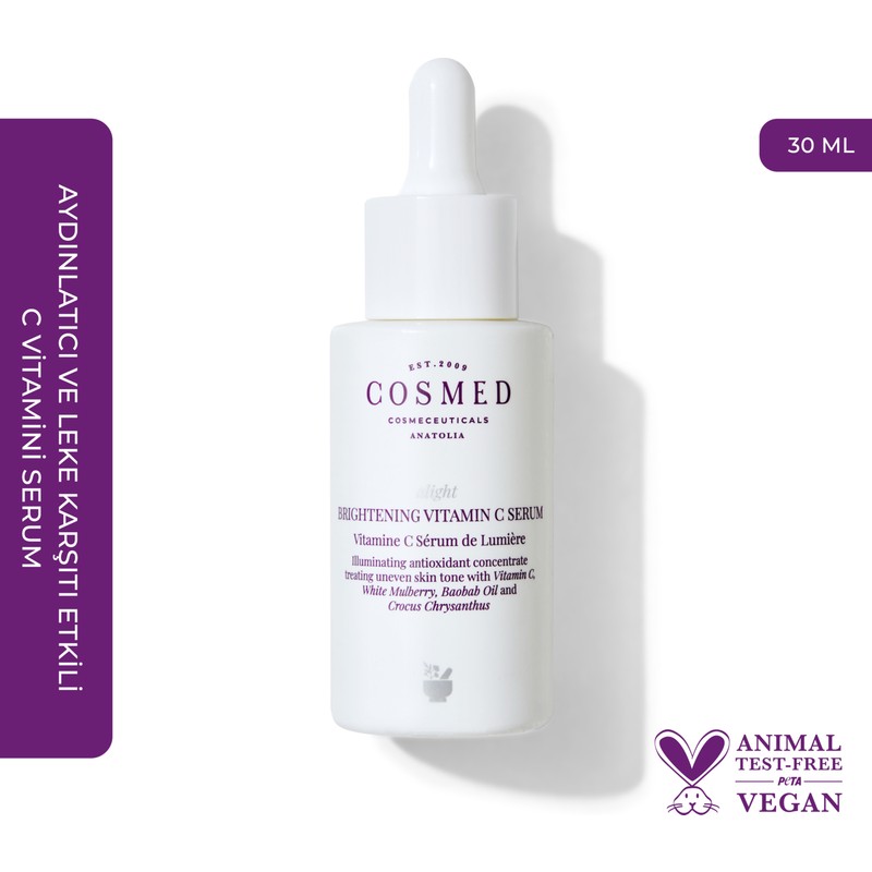 Cosmed Aydınlatıcı ve Leke Karşıtı Etkili C Vitamini Serum / ALIGHT BRIGHTENING VITAMIN C SERUM 30 ml