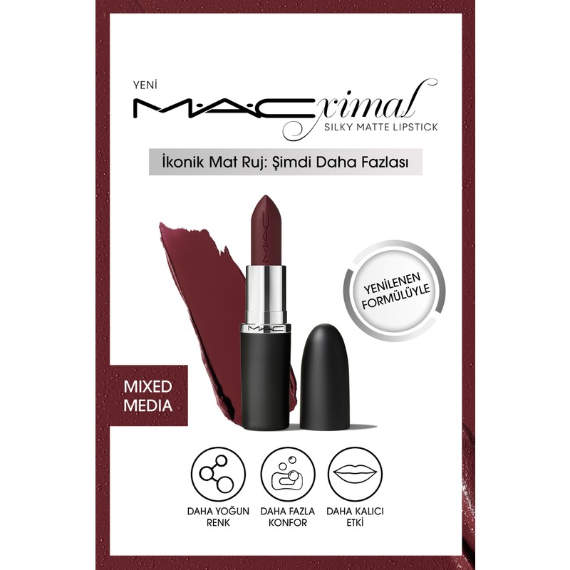 Mac M·a·cxımal Silky Matte Lipstick Nemlendirme Etkili Yoğun Renk Sağlayan Ruj - Mixed Media