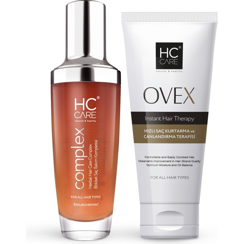 Hc Care Saç Bakım Seti Dökülme ve Yıpranma Karşıtı Bitkisel Yağ Ekstraktlı 2×100 ml Tüm Saç Tipleri