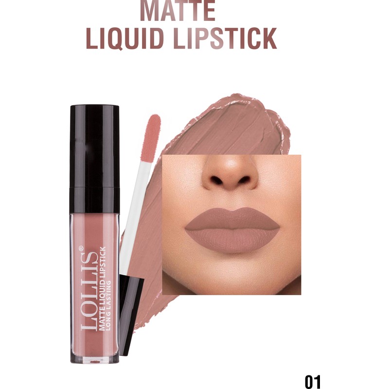 Lollis Mat Likit Ruj 01 / Matte liquid Lipstick 01
